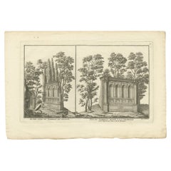 Pl. 13 Stampa antica di tombe di Le Rouge, 1785 ca. 13 Stampa antica di tombe di Le Rouge, 1785 ca.