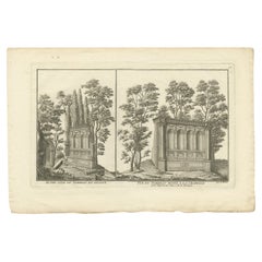 Pl. 13 Antique Print of Tombs by Le Rouge, c.1785