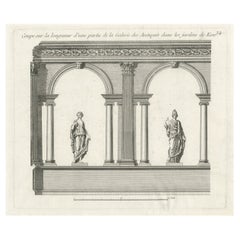 Antiker Druck einer Abteilung der Kew Gardens, London, England, um 1785