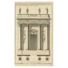 Pl. 3 Antique Architecture Print of a Corinthian Portico by Neufforge, c.1770