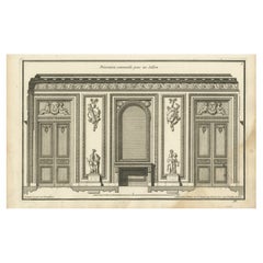 Impression d'architecture ancienne Pl. 3 représentant le design d'un salon par Neufforge, vers 1770