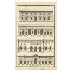 Pl. 3 Antique Architecture Print of the Facades of Stables by Neufforge, c.1770