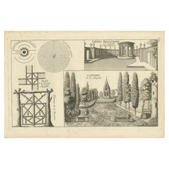 Pl. 19 Antique Print of Dutch Garden Elements by Le Rouge, c.1785