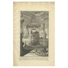 Pl. 3 Antique Print of a Dutch Pavilion by Schübler, c.1724