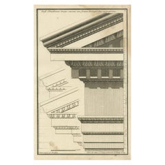 Pl. 2 Antique Architecture Print of an Ionic Entablature by Neufforge, c.1770