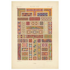 Original Used Print of Decorative Art in the Middle Ages, 1869