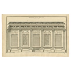 Pl. 2 Antique Architecture Print of the Design of a Lounge by Neufforge, c.1770