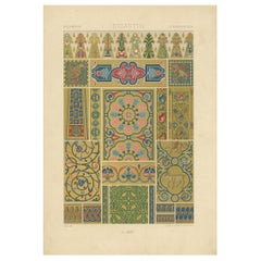 Original Used Print of Byzantine Decorative Art, 1869