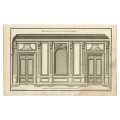 Pl. 2 Antiker architektonischer Druck des Entwurfs eines Anterooms von Neufforge