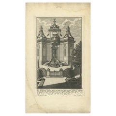 Pl. 4 Antique Print of a French Garden Summer House by Schübler, c.1724