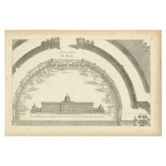 Pl. 4 Antique Print of Sanssouci Palace by Le Rouge, c.1785