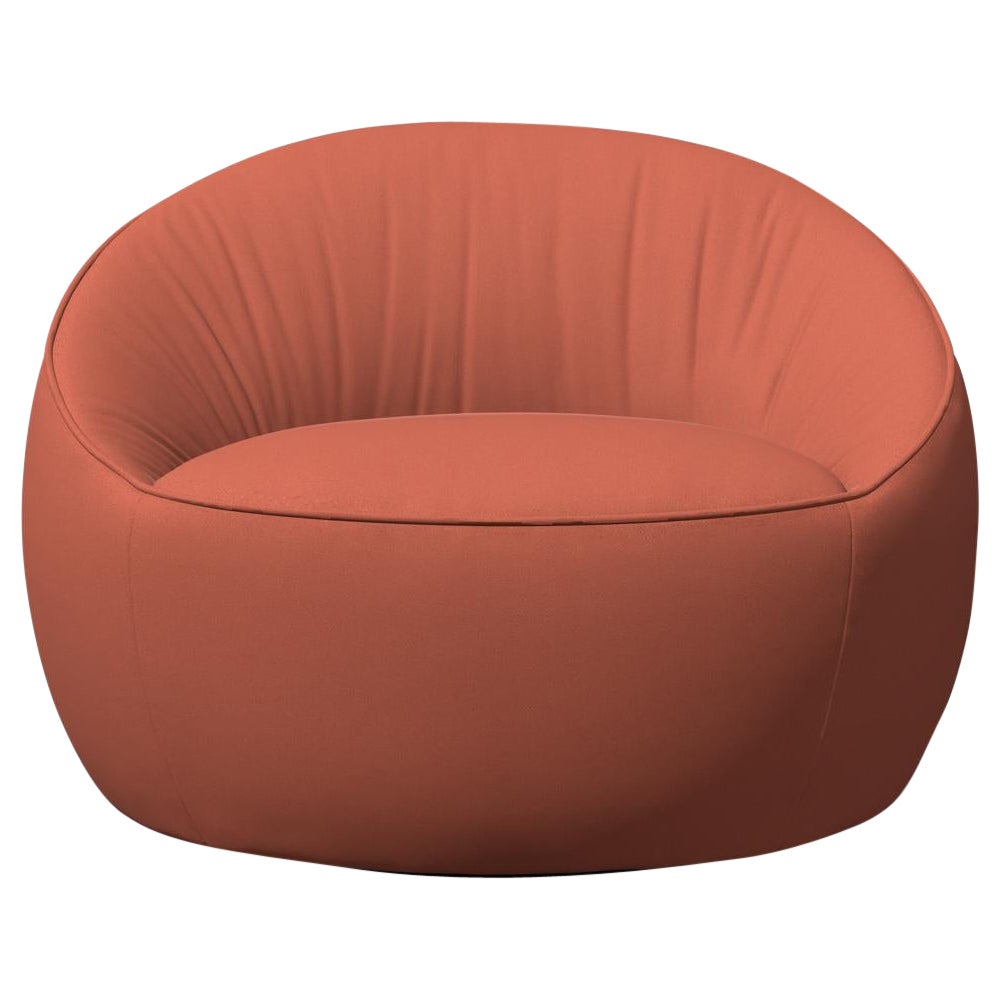 Moooi Hana Swivel Armchair in Steelcut 2, 550 Pink Upholstery For Sale