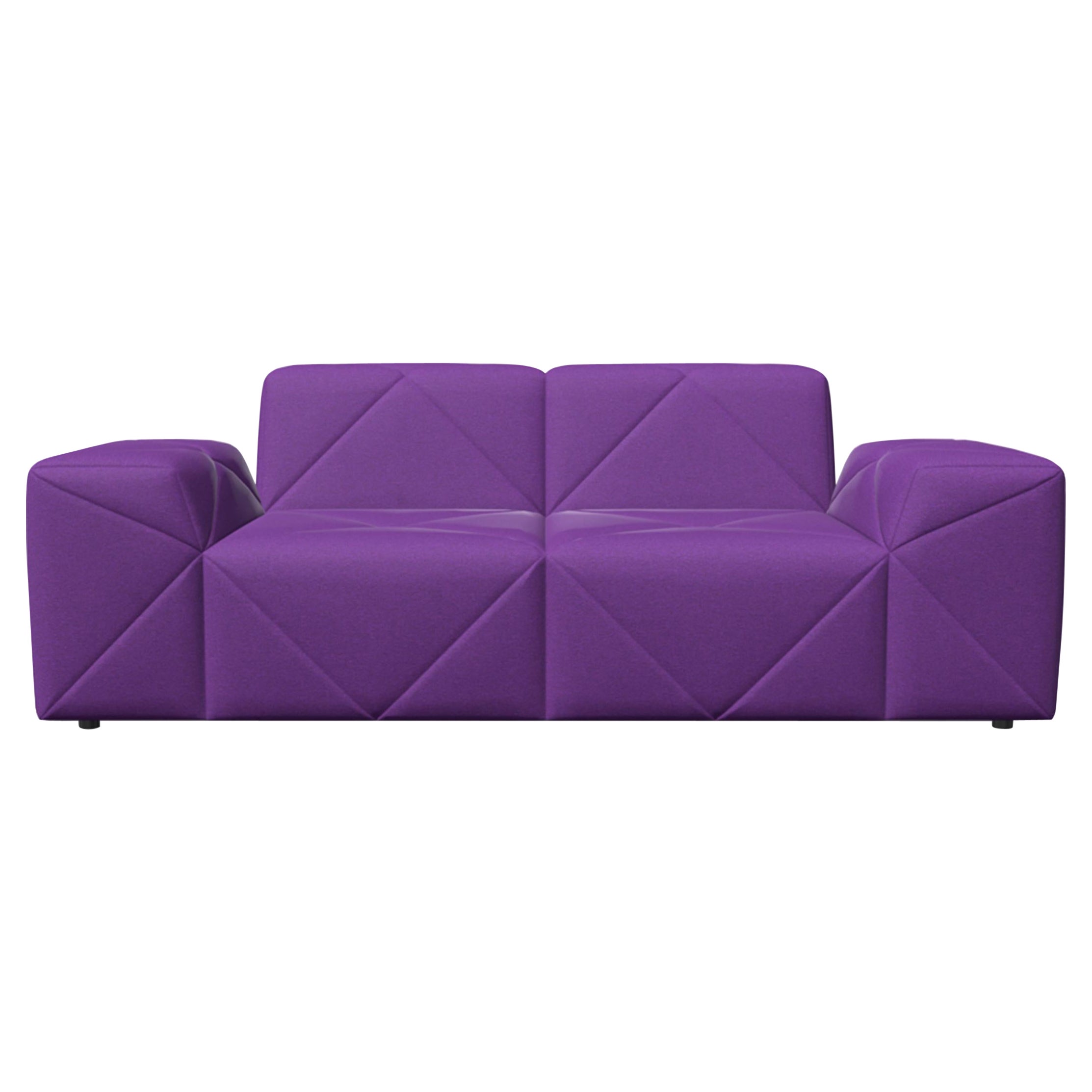 Moooi BFF Double Seater DE01 Low Sofa in Divina 3, 666 Purple Upholstery