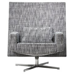 Moooi Jackson Chair in Boucle, Black and White Upholstery with Steel Frame
