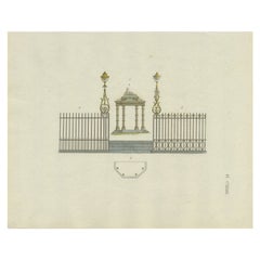 Pl. 139 Antique Print of Garden Architecture by Van Laar, 1802