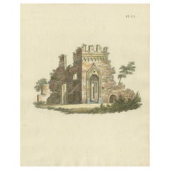 Antique Print of an Old Building from Garden Architecture by Van Laar, 1802