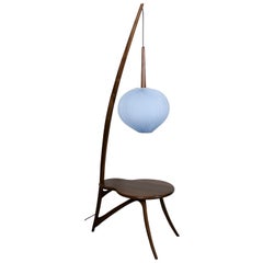 Mid-Century Modern Floor Lamp and American Nut Table