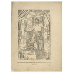 Antiker antiker Druck des Zeus in Olympia von Knight, 1835