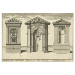 Used Print of Water Fountains in Paris by Perelle, c.1660