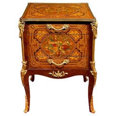 20th Century Side Table Chest of Drawers Napoleon III Marquetry
