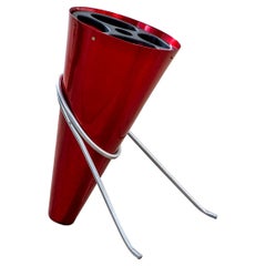 20th Century Ettore Sottsass Umbrella Standing in Red Aluminium for Rinnovel '70