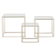 White Isocele Nesting Tables by Max Sauze for Atrow France, 70’s