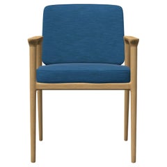Moooi Zio Dining Chair in Denim Light Wash Upholstery with Oak Natural Oil Frame