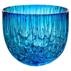Cassito in Blue & Green, a Glass Bowl & centrepiece by Katherine Huskie