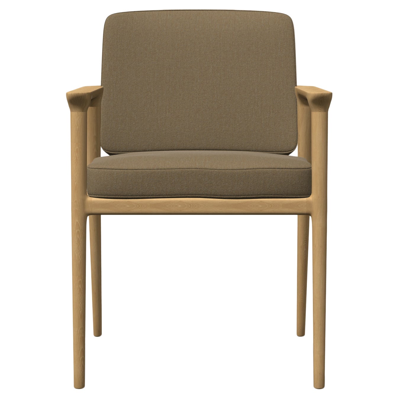 Moooi Zio Dining Chair in Justo, Bred Upholstery with Oak Natural Oil Frame For Sale