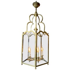 Vintage Large Pentagonal Italian Brass Lantern