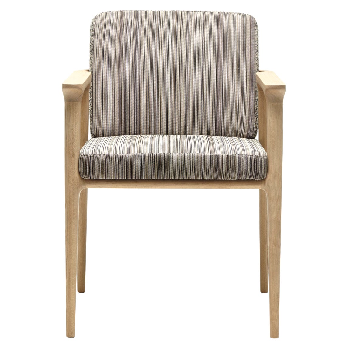 Moooi Zio Dining Chair in Manga Brown Upholstery & Oak Stained White Wash Frame For Sale