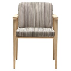 Moooi Zio Dining Chair in Manga Brown Upholstery & Oak Stained White Wash Frame