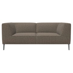 Moooi Double Seat Sofa So Good in Brown Upholstery with Polished Aluminum Feet