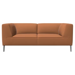 Moooi Double Seat Sofa So Good in Rust Upholstery with Polished Aluminum Feet