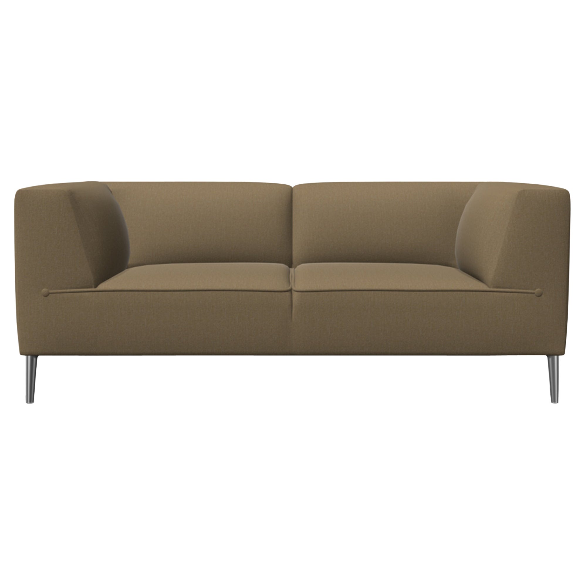 Moooi Double Seat Sofa So Good in Canvas 2 Upholstery & Polished Aluminum Feet