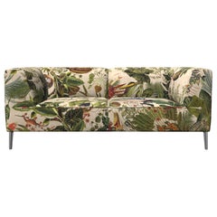 Moooi Double Seat Sofa So Good in Velvet Upholstery with Polished Aluminum Feet