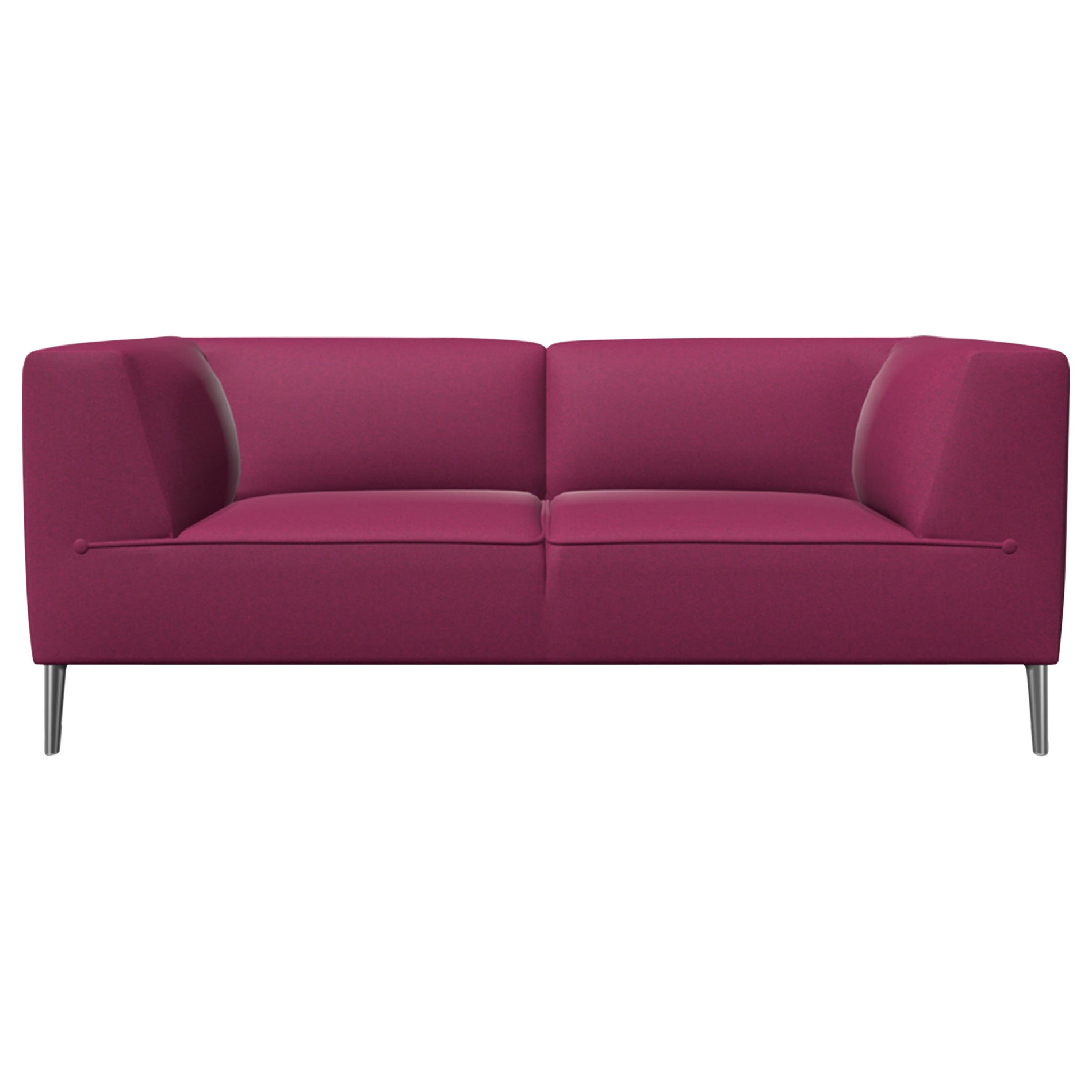 Moooi Double Seat Sofa So Good in Divina Upholstery with Polished Aluminum Feet