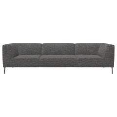 Moooi Triple Seat Sofa So Good in Boucle Upholstery with Polished Aluminum Feet