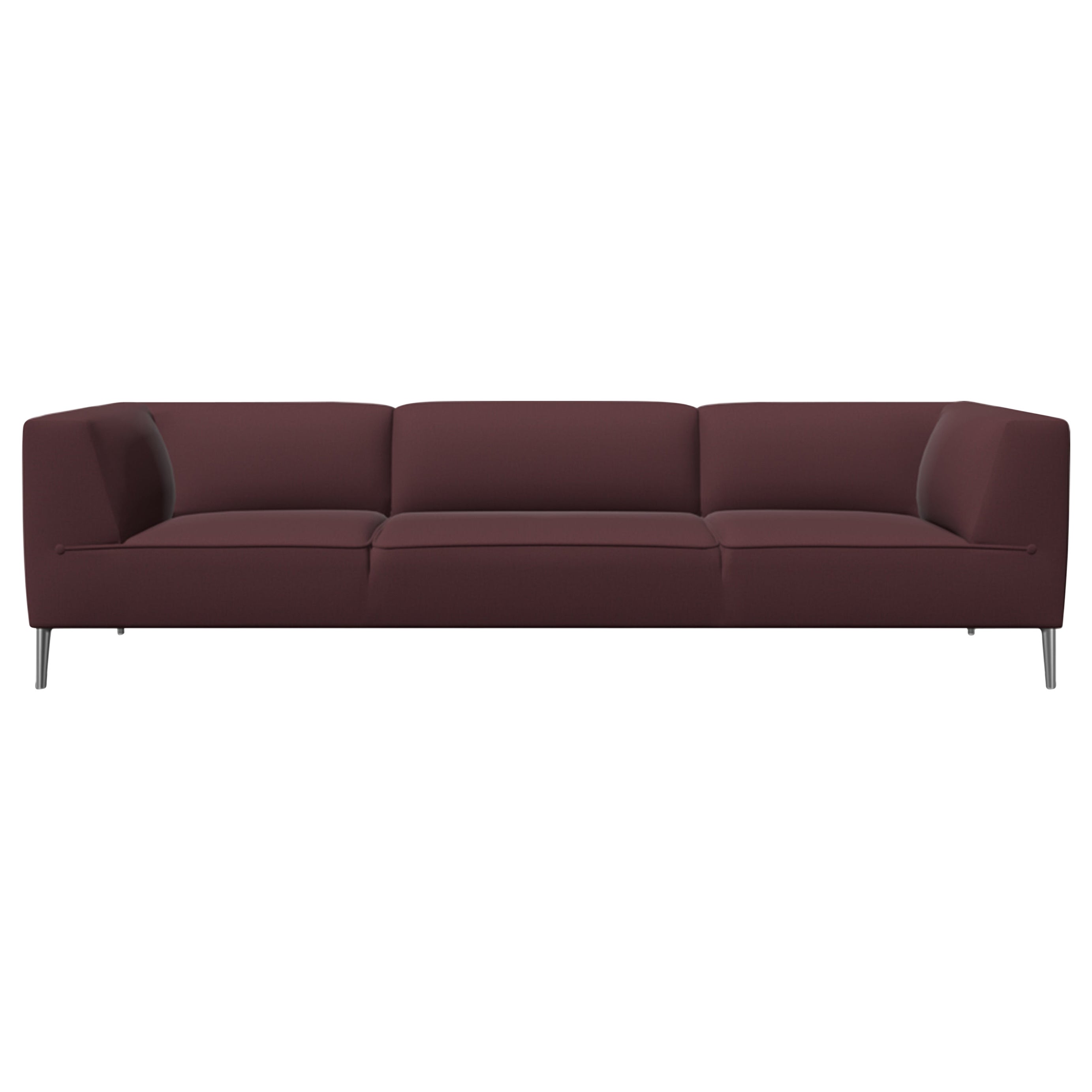 Moooi Triple Seat Sofa So Good in Justo Upholstery with Polished Aluminum Feet For Sale