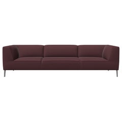 Moooi Triple Seat Sofa So Good in Justo Upholstery with Polished Aluminum Feet