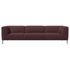 Moooi Triple Seat Sofa So Good in Justo Upholstery with Polished Aluminum Feet