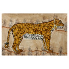 1970s Jaime Parlade's Designer Hand Painted "Cheetah" Oil on Canvas