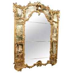 Antique Venetian Mirror, Richly Gilded and Sculpted, '700 Italy