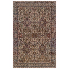 Doris Leslie Blau Alfombra Persa Kirman Vintage Auténtica