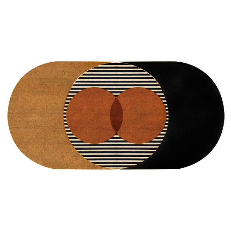 Modern Eclectic Memphis Design Style Rug with HandTufted Botanical