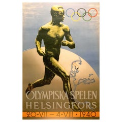 Original Vintage Poster Olympic Games Helsinki 1940 Finland XII Olympiska Spelen