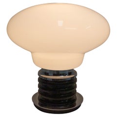 French Table Lamp Bulb-Shaped Chrome-Plated, Mid-Century