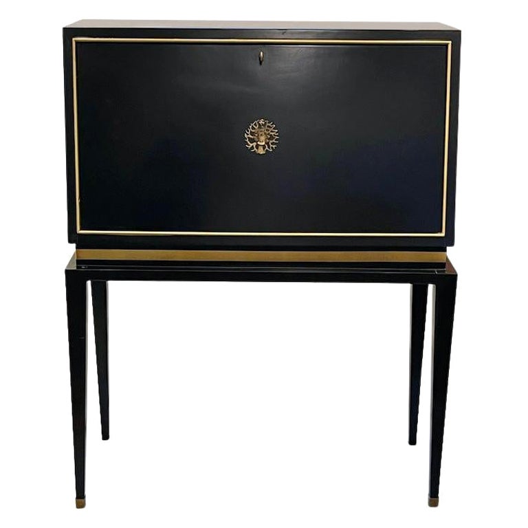 French 1940s Ebonized Desk Attributed to Jacques Adnet