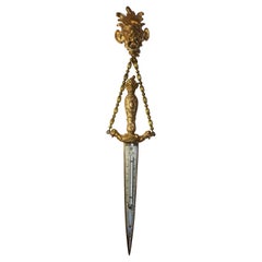French Gilt Bronze Thermometer 19th Century