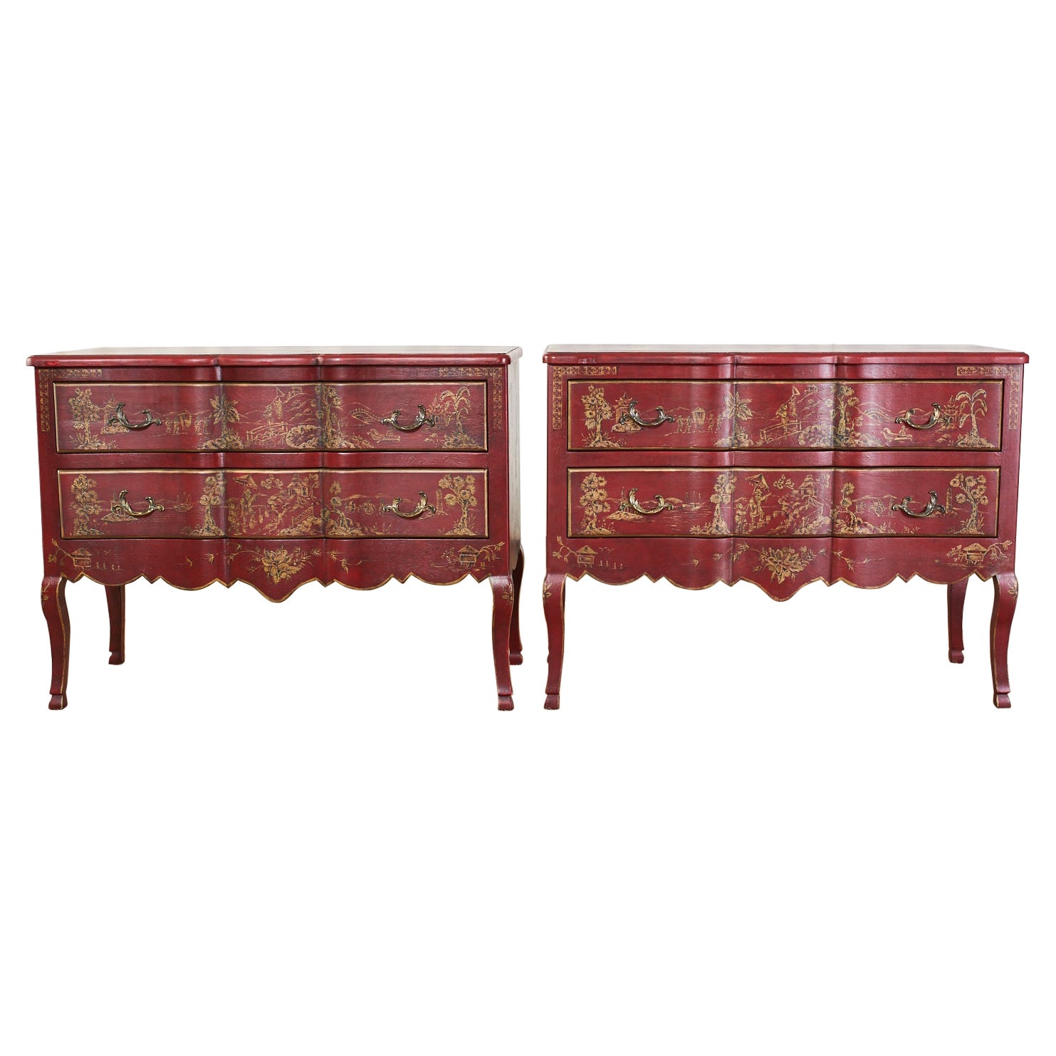 Pair of Chinoiserie Style Lacquered Chests by Amy Howard